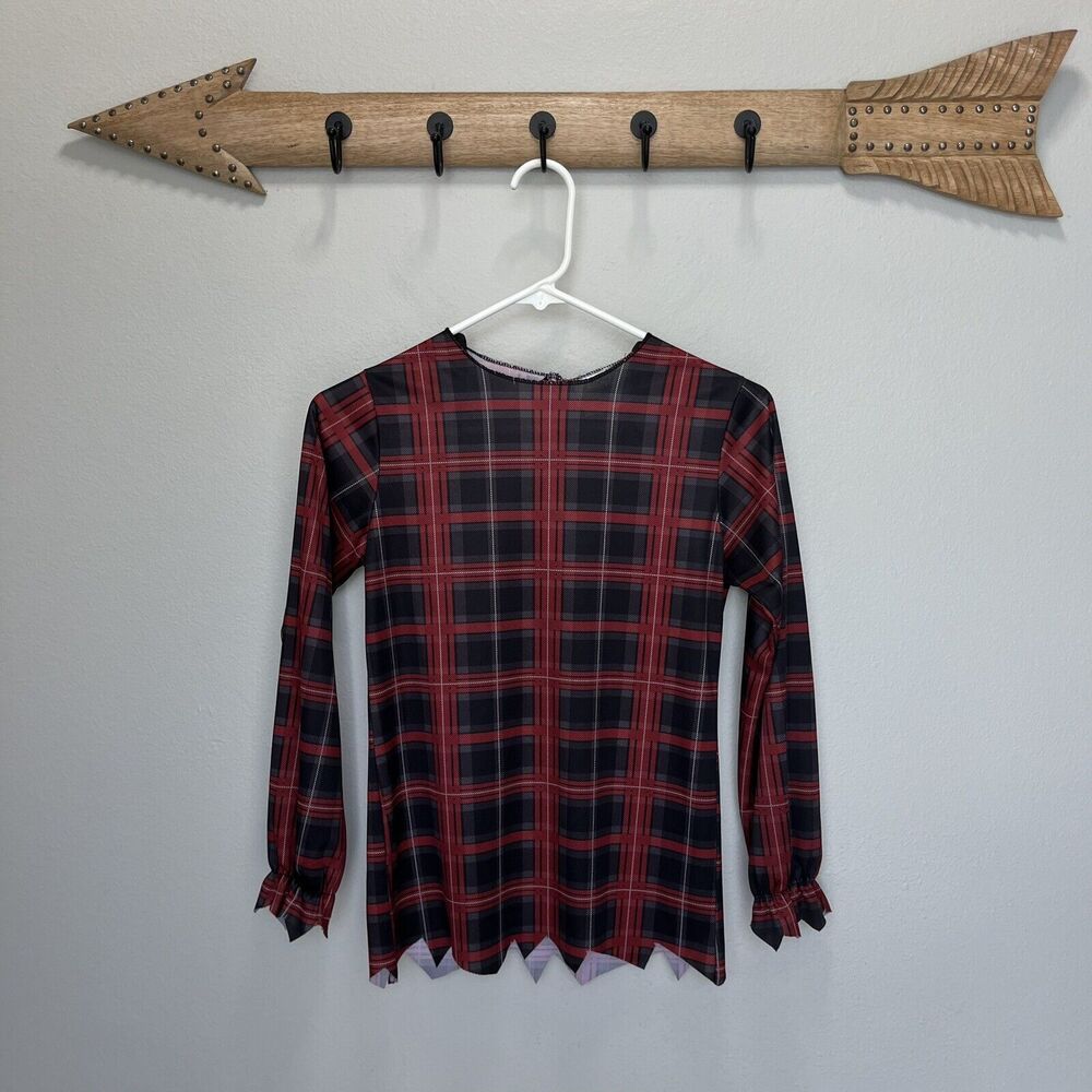 California Costumes | Halloween Scarecrow Red Black Plaid Shirt Kid Child medium